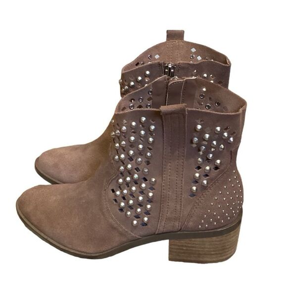 Steve Madden "DUDE" Genuine leather studded cut-out booties 8.5 - Picture 9 of 12